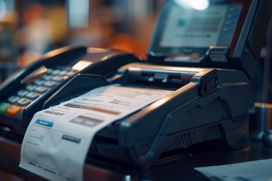 Drukarki fiskalne w sklepie generują paragony.